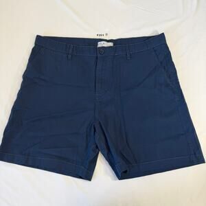 NEW FF.LA Men's Chino Shorts Sz 38 Blue Modern Fit 100% Cotton Flat Front Casual